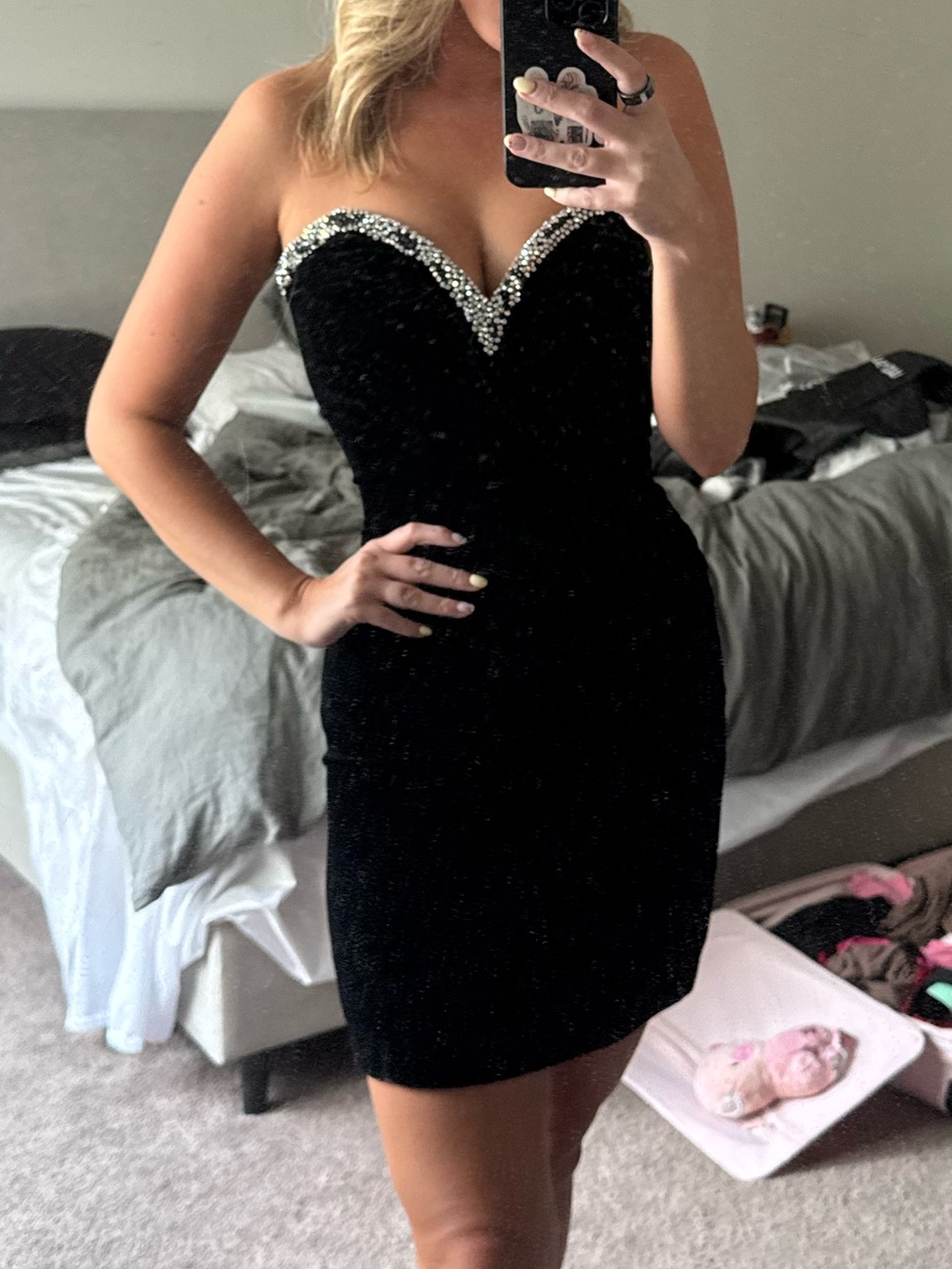 Sherri Hill Couture Black Velvet Dress